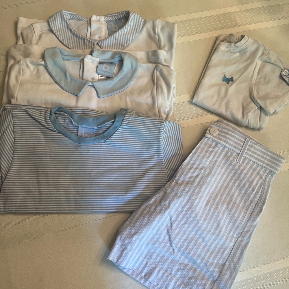 Bella Bliss Polos x3 4T + matching Bella Bliss shorts 5T